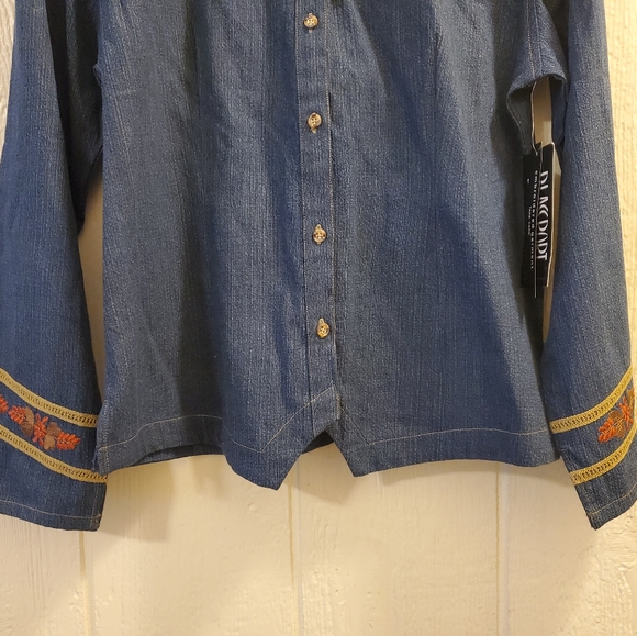 Blassport Womens Blue Western Blouse szL - Picture 5 of 5